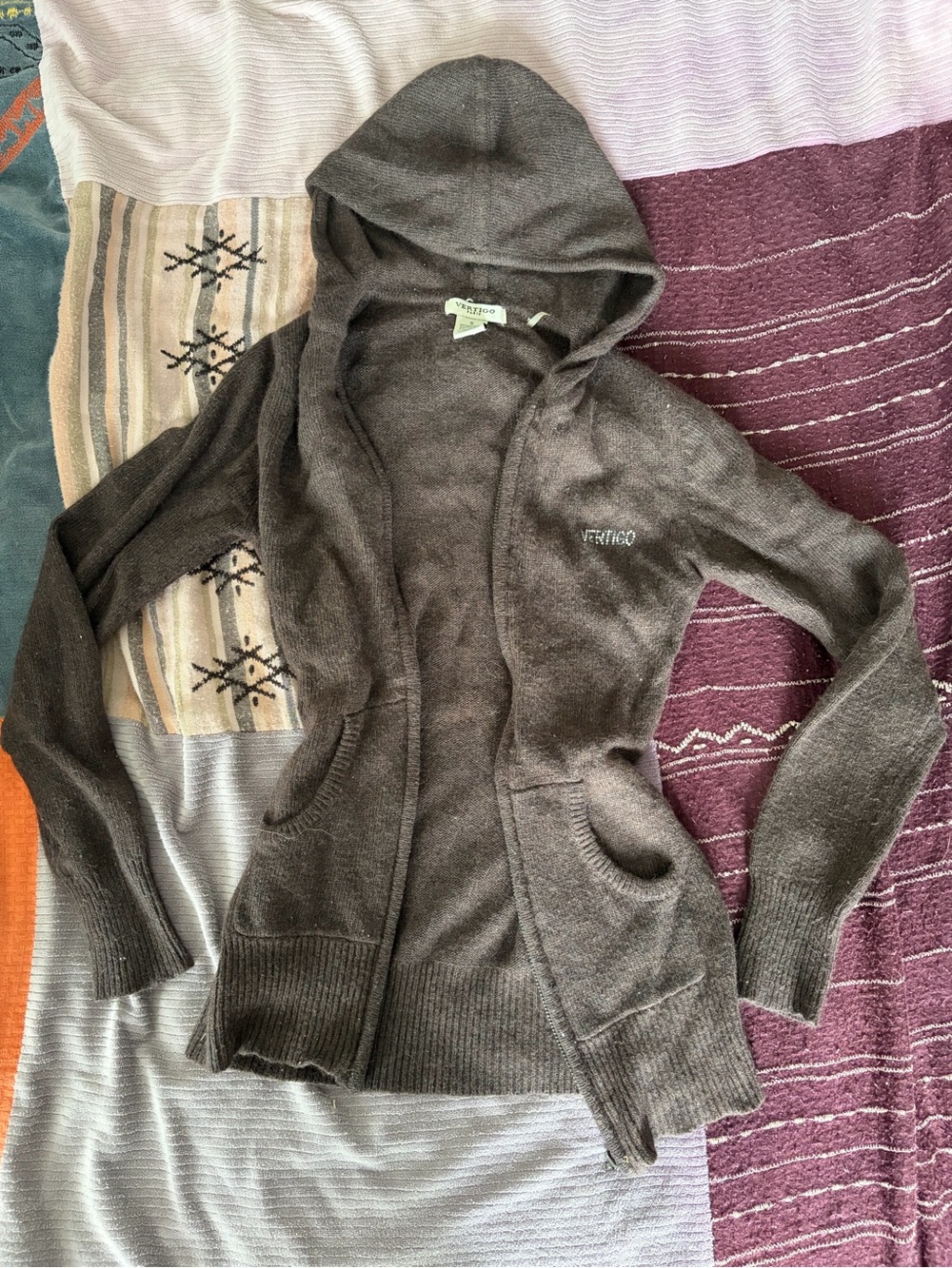 Zip up brown sweater